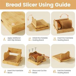 Trancheuse à <span class=keywords><strong>pain</strong></span> en bambou écologique réglable pour <span class=keywords><strong>pain</strong></span> <span class=keywords><strong>au</strong></span> <span class=keywords><strong>levain</strong></span> et <span class=keywords><strong>pain</strong></span> fait <span class=keywords><strong>maison</strong></span>, pliable et facile à nettoyer, outil de cuisine domestique - Product Image 4