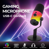 Micrófono Dinámico USB XLR VOXFULL MV5 para Juegos, Micrófono RGB para Streaming, Podcast, Transmisión, Grabación, Micrófono de Estudio de Escritorio para PC y Mac