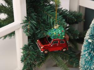 Ensemble d'arbre de Noël rouge incassable et écologique avec ornement de <span class=keywords><strong>voiture</strong></span> classique pour des décorations de Noël sûres pour la famille - Product Image 4