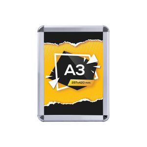 Cornice pieghevole in alluminio DIN A3, profilo da 32 mm, anodizzato argento, Rondo - Product Image 2