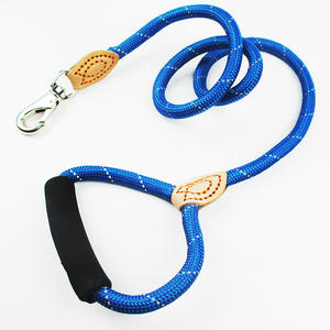 Tali kekang anjing reflektif aman pola padat tali kerah rantai nilon kulit tali panjat karabiner pengunci aman anjing berjalan - Product Image 1