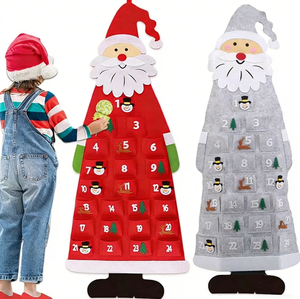 <span class=keywords><strong>Calendario</strong></span> de Bolsillo de Fieltro con Monograma de Santa Claus, <span class=keywords><strong>Calendario</strong></span> de Adviento de Fieltro con Diseño de Santa Claus para Decoración Navideña - Product Image 1