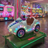 Manège pour enfants à monnayeur, voiture de parc d'attractions pour enfants, en fibre de verre avec éclairage LED, machine de jeu d'arcade 110V 220V