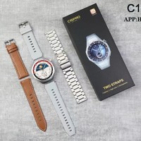 Montre connectée C15PRO - Moniteur de fréquence cardiaque et de tension artérielle, étanche, en alliage d'aluminium et silicone, pour hommes, sports de plein air