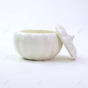 Bán buôn số lượng lớn lọ đựng nến gốm sứ hình bí ngô độc đáo, chịu nhiệt, có nắp, dùng trang trí nhà cửa dịp Giáng sinh - Product Image 3