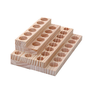 Wooden Essential Oil Storage Rack Natural Wood Color Desktop Cosmetic Organizer Shelf 4 Tier Display <b>Stand</b> for Bottles Nail - Product Image 4