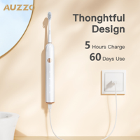 Brosse à dents sonique rechargeable AUZZO K2 la plus vendue avec technologie Type-C, étanche IPX7, poils souples et têtes de rechange