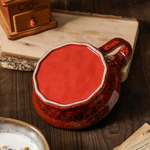 Tazón de Cerámica Chaozhou de 401-500 ml, Hecho a Mano, Estilo Bohemio, con Estampado de Leopardo, Tazón para Ensalada con Dos Asas para Uso Doméstico - Product Image 4