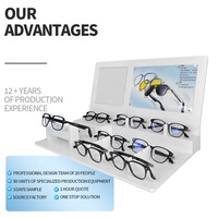 Étagère d'exposition de lunettes de soleil modernes personnalisées avec IA, épaisseur de 3 mm, détachable, support pour 8 paires de lunettes, présentoir de lunettes de soleil