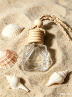 Flacon diffuseur de parfum en verre transparent de 8 ml, forme ronde, pour voiture, avec bouchon à vis, emballage personnalisé en boîte, impression sérigraphique