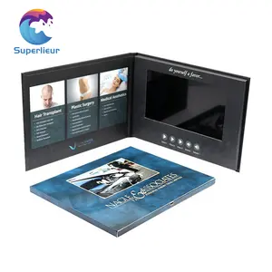 Superlieur-بطاقة دعوة بشاشة Lcd فيديو رقمية عالية الدقة مقاس 7 بوصات, A5
