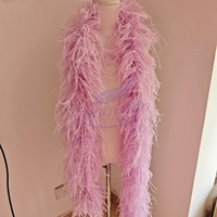Boas en plumes d'autruche 5 plis, couleurs teintées, duveteuses, pour fêtes, mariages, robes de danse, vêtements, accessoires de décoration