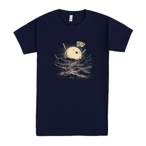 T-shirt Save The Moon blu scuro con grafica di design, taglia unisex per adulti - Product Image 2