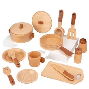 面白い子供木製プレイキッチンおもちゃふり教育子供子供プレイキッチンおもちゃセット女の子木製プレイハウス調理おもちゃ