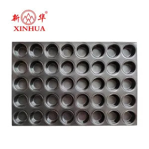 Non-stick Carbon Steel Muffin Pan Baking Molds Round Bottom Cupcake Tin Muffin Mold Tray for Oven