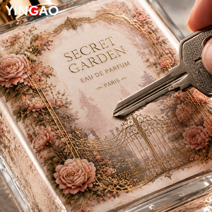 Autocollants personnalisés Yingao, impression UV dorée, étanches, étiquettes de parfum vintage, rouleau, <span class=keywords><strong>Secret</strong></span> Garden Rose, luxe, classique, durable - Product Image 5