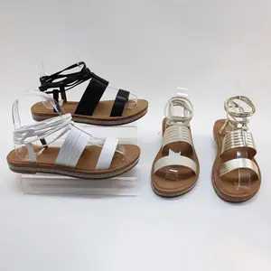 Brown Open Toe Buckle Women's Flat Sandals Design Ankle Belt Sandals Soft Sole Sandals Strap For Women