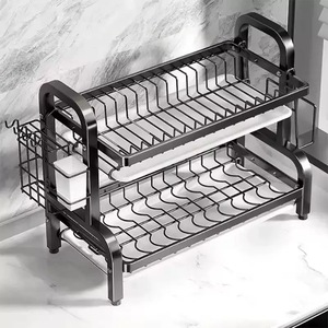 Đa Chức năng đứng loại dụng cụ khay với thớt 2 Tier món ăn drainer Rack cho đồ ăn nhà bếp món ăn khô giá - Product Image 2