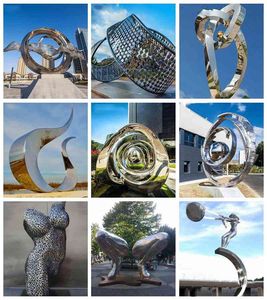 Sculpture en boule d'acier inoxydable <span class=keywords><strong>de</strong></span> paysage extérieur personnalisé - Product Image 3