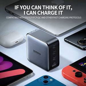 Chargeur mural USB-C GaN UGREEN 100W avec 4 ports pour téléphone, ordinateur portable, tablette – Adaptateur de charge rapide PD 3.0 avec câble tressé de 1,5 m - Product Image 5