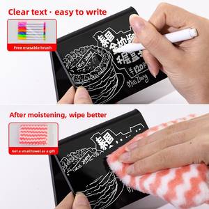 Pizarra acrílica pequeña y creativa pintada a mano, estante de exhibición de precio Vertical, etiqueta de precio borrable para tienda de té de la leche, pizarra de puesto - Product Image 2