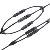 Kit de connecteurs d'alimentation pour panneau solaire Câble adaptateur PV parallèle à branche en Y avec boîtier en nylon MCX M/FF + F/MM Matériau de contact en cuivre