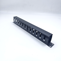 19 Inch 1U Metal Cable Management Panel 24 Port Rack Mount Cable Organizer Mount Cable Management Panel Steel Wire Organizer