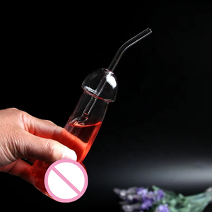 Delove Vaso de Vidrio Creativo al por Mayor, Copa de Cóctel para <span class=keywords><strong>Bar</strong></span> y Discoteca, Vaso con Pajita de Vidrio, Juguetes Sexuales para Adultos - Product Image 5