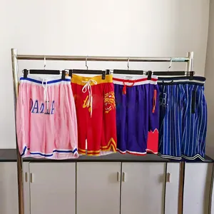 5 Zoll Innen naht Baumwolle Kordel zug Herren schnell trocknende Team einfach werfen keine Verkabelung darauf und 1 Retro-Basketball-Shorts tragen