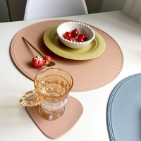 Nouveau Tapis de Table en PVC Effet Cuir Style Nordique Luxe Léger 38cm 2mm d'Épaisseur Bordure Créative pour Hôtels et Restaurants