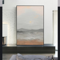 Peinture Murale Abstraite Moderne Minimaliste à Texture Bleue et Crème, Style Décoratif Haut de Gamme, Encadrée Noire, 50x70cm, Imprimée Jet d'Encre pour