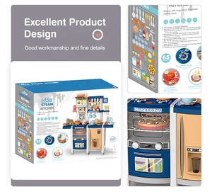 100cm 플라스틱 주방 놀이 세트 65개 조리 게임 음식 장난감 어린이용 - Product Image 4