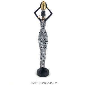 סיטונאי רטרו אפריקאי אישה פיסול אמן אופי פסל - Product Image 6