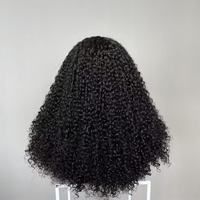 Super Demi-Perruque Double Drawn Pleine Densité en Cheveux Humains Naturels, Brésilienne Bouclée Pixie avec Cordon de Serrage, Perruque à Retourner