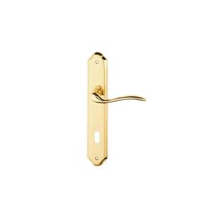 'MINORCA' <b>HANDLE</b> WITH PLATE Polished gold - Product Image 2