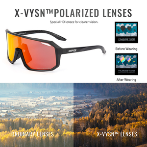Gafas deportivas <span class=keywords><strong>KAPVOE</strong></span> TR90 de protección UV400 de alta calidad con 2 lentes polarizadas y transparentes para exteriores - Product Image 6