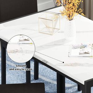 โรงงานโดยตรงNordic 5ชิ้น<span class=keywords><strong>หินอ่อน</strong></span>โต๊ะรับประทานอาหารด้านบนและชุดเก้าอี้หนังเบาะเก้าอี้ชุด<span class=keywords><strong>โต๊ะ</strong></span>รับประทานอาหารเก้าอี้4ตัว - Product Image 5