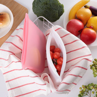 Sac alimentaire en silicone transparent réutilisable Epsilon, grand sac de conservation sous vide en caoutchouc, sac à collation personnalisé, étanche