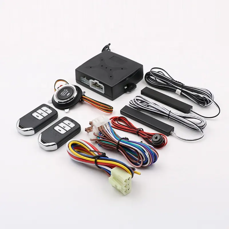 Smart Anti-hijacking PKE Keyless Entry Car Alarm System with One Touch Push Engine Start Button