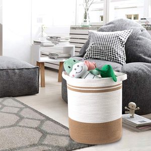 Wholesale Price Tote Xxl Large 100% Cotton Rope Woven <strong>Baskets</strong> for <strong>UK</strong> Home or Laundry Room Diaper Caddy <strong>Bag</strong> - Product Image 2