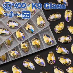 VDD Teardrop 11x18mm 24Pcs Ghost Light Color Top Quality K9 Glass Sew on Rhinestone Sewing Crystal Flatback Clothes Decorations - Product Image 1