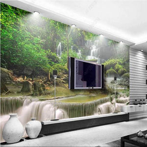 Carta da Parati Fotografica Personalizzata con Paesaggio Naturale Forestale 3D per Decorazione di Soggiorno e Camera da Letto - Product Image 5