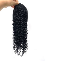 Extension de queue de cheval complète en cheveux humains naturels non traités, 14-28 pouces, vague d'eau, cheveux brésiliens Remy, filet à cheveux, clip-in, 100g