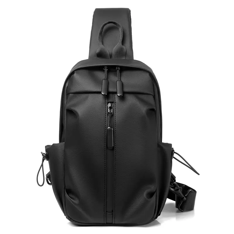 Wholesale men shoulder bag front span waterproof zipper tote cross span lightweight chest bag