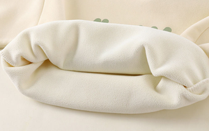 เสื้อสเวตเตอร์สำหรับเด็ก, เสื้อสเวตเตอร์คอกลมไม่มีฮู้ดผ้าฟลีซหนาพิมพ์ลายดอกไม้ฤดูใบไม้ร่วงฤดูหนาว - Product Image 3