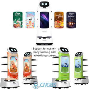 High Load Bearing 40kg Advertising Delivery Robot com expressões dinâmicas 270 ° Open Tray Life for Catering Services Industry - Product Image 6