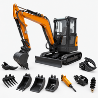 Excavatrice compacte haute performance avec moteur diesel Kubota, conception sur chenilles pour travaux de terrassement et travaux extérieurs