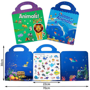 Trẻ em tự làm nhãn dán Cuốn sách có tính năng phim hoạt hình minh họa động vật biển tái sử dụng làm bằng tay sớm giáo dục đồ chơi hội đồng quản trị trò chơi - Product Image 5