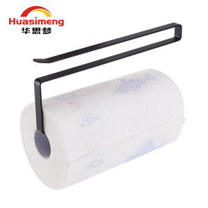 Hua Simeng Soporte Rectangular de Pared para Toallas de Papel, Sin Perforaciones, Recubrimiento de Polvo Negro, Sin Taladro, Estante de Almacenamiento para Cocina, para Pañuelos - Product Image 1