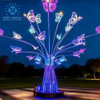 Anpu Beleuchtung Riesiges RGB LED Schmetterlings-Baum-Motiv-Licht Farbwechselnd Outdoor Wasserdicht Dimmbar Weihnachts- und Festdekoration